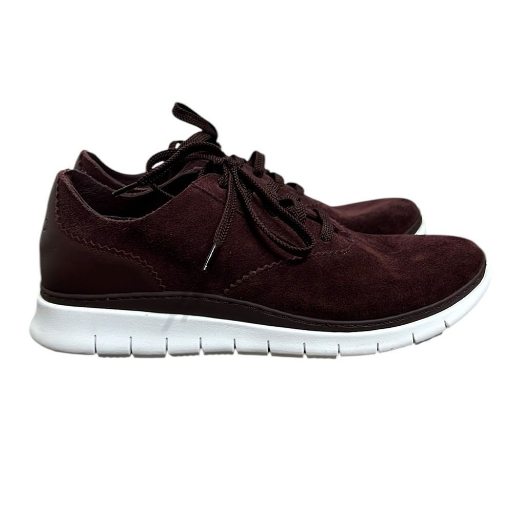 Vionic Taylor Women’s Size 8 Sneakers Burgundy Suede Comfort Casual Lace Up Shoe